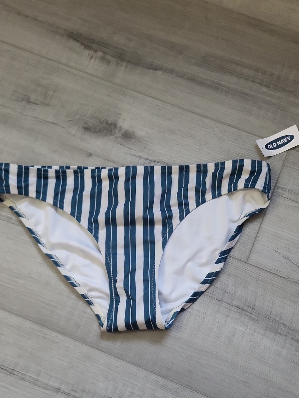 Old Navy Blue and White Striped Bikini Bottoms